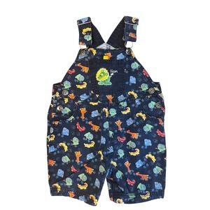 Vintage Simply Basic Baby Overalls 18M Denim Lion Applique Novelty Print